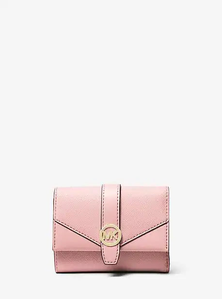 Michael Kors Greenwich Medium Saffiano Leather Trifold Wallet Pink