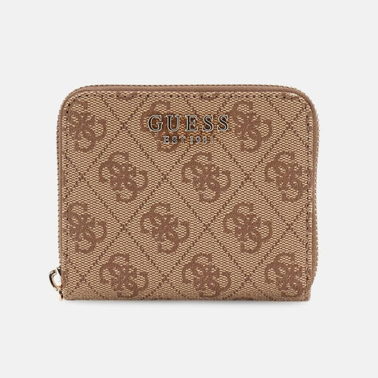 Guess Logo Laurel II small zip around ladies wallet in brown – authentic Guess Sri Lanka