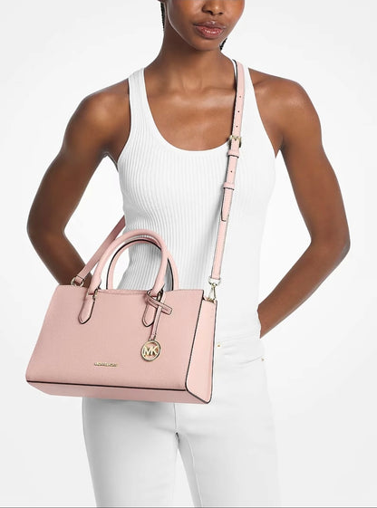 Michael Kors Arden Medium Leather Top-Zip Satchel