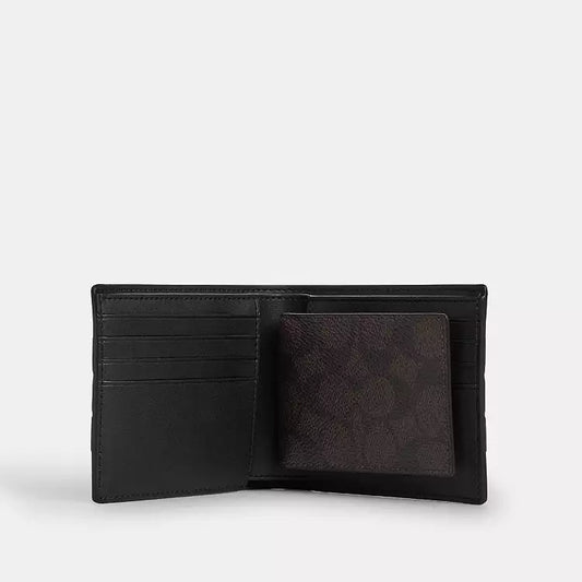 Coach 3-In-1 Wallet In Signature Canvas With Varsity Stripe