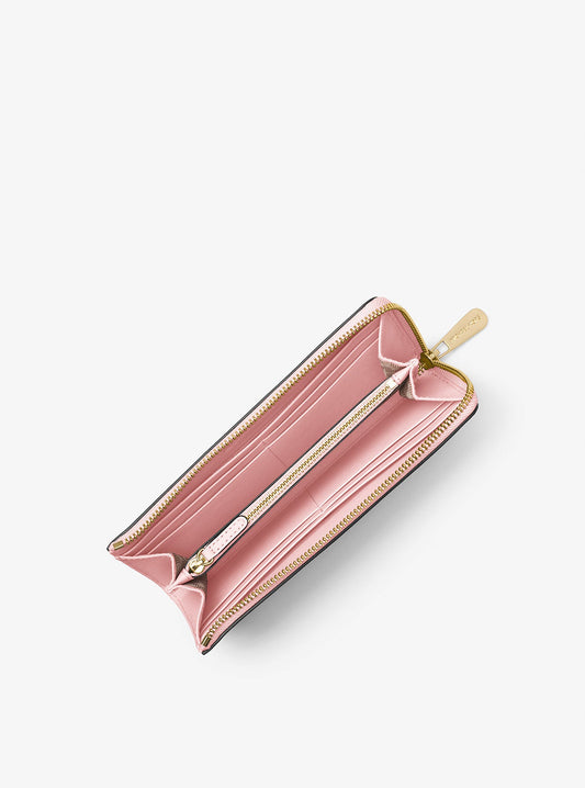 Michael Kors Jet Set Travel Large Saffiano Leather Quarter-Zip Wallet Michael Kors