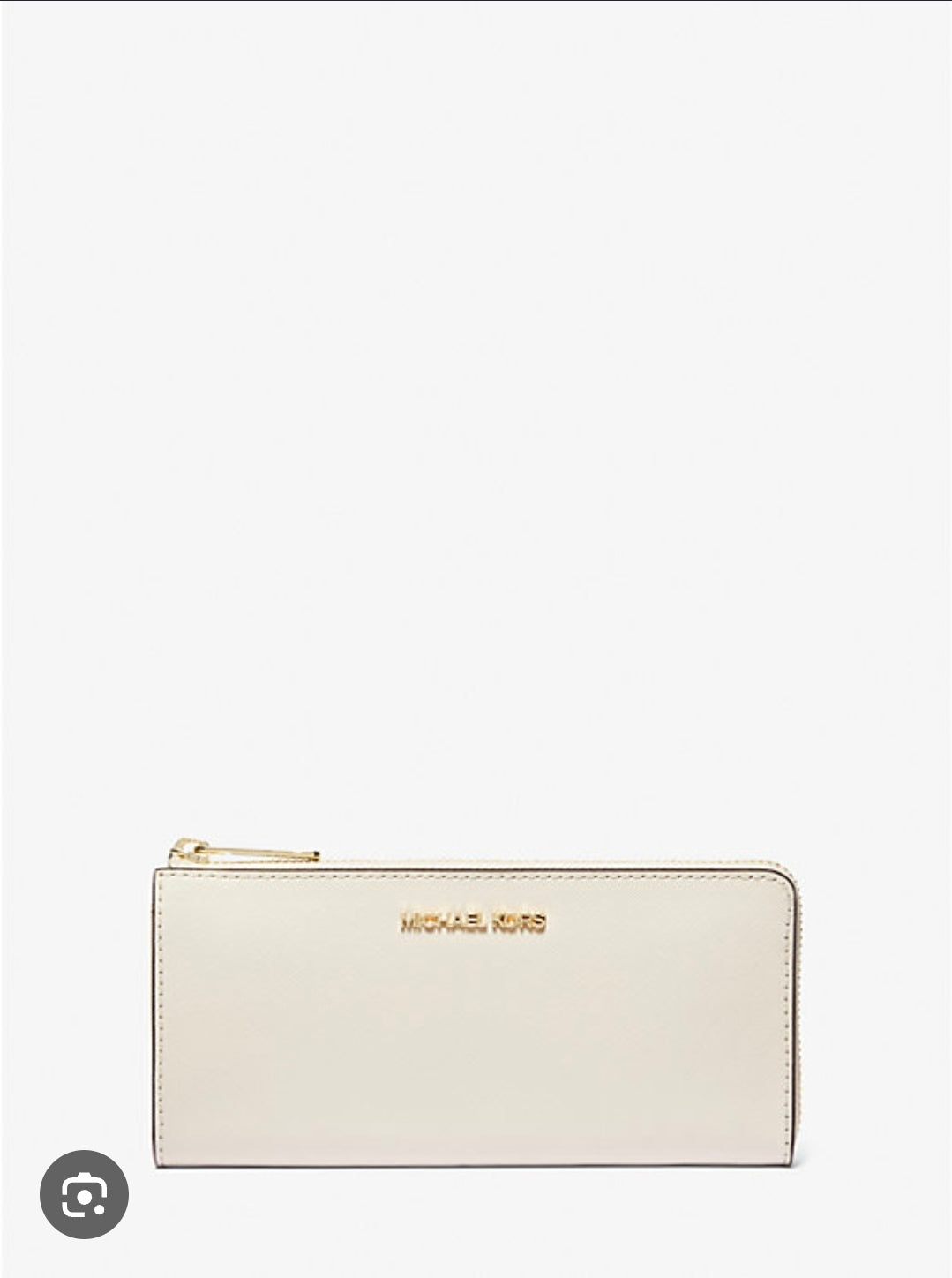 Michael Kors Jet Set Travel Large Saffiano Leather Quarter-Zip Wallet White