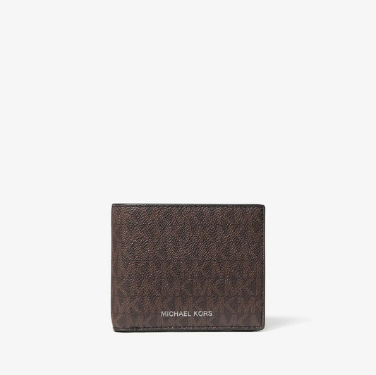 Michael Kors Cooper Logo Billfold Wallet With Passcase Brown