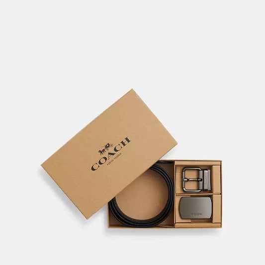 Coach Boxed Roller Buckle Cut-To-Size Reversible Belt, 38 Mm Gift Set