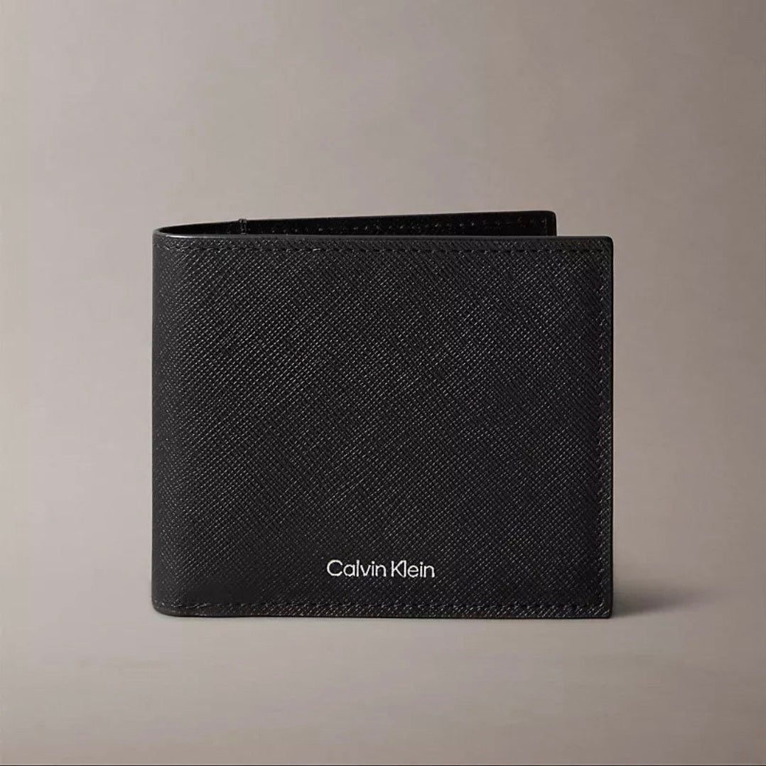 Calvin Klein Saffiano Leather Bifold Wallet + Money Clip Set