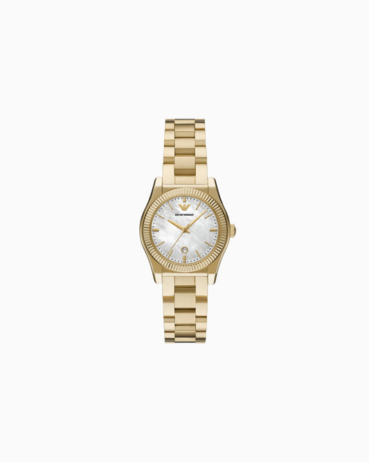 Emporio Armani Three-Hand Date Gold-Tone Stainless Steel Watch Emporio Armani