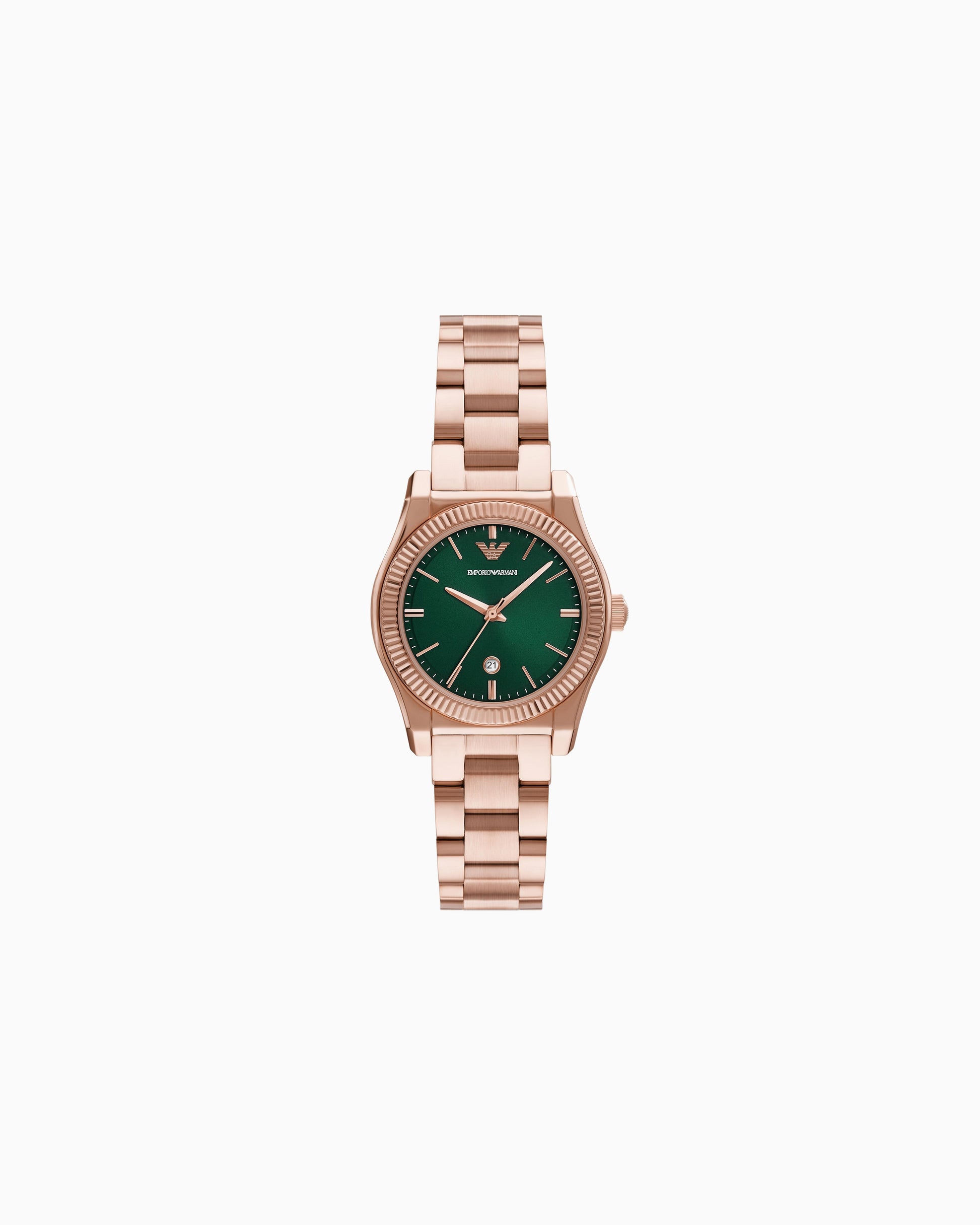 Emporio Armani Three-Hand Date Rose Gold-Tone Stainless Steel Watch Emporio Armani