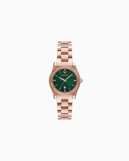 Emporio Armani Three-Hand Date Rose Gold-Tone Stainless Steel Watch Emporio Armani