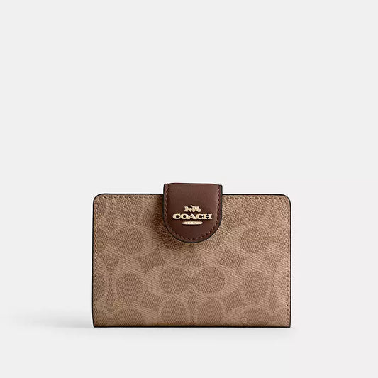 Coach Medium Corner Zip Wallet In Signature Canvas