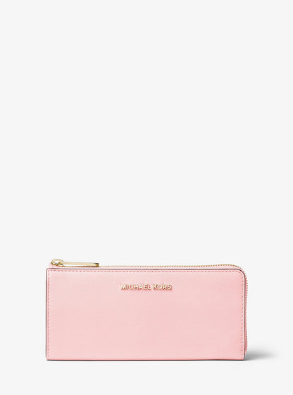 Michael Kors Jet Set Travel Large Saffiano Leather Quarter-Zip Wallet Michael Kors